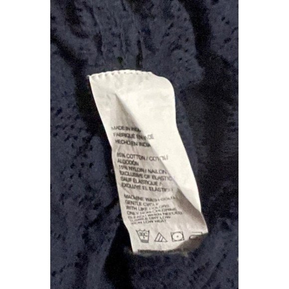 1X Izod Women Sheer Lace Top Elastic Off Shoulder Navy Blue - Picture 8 of 10